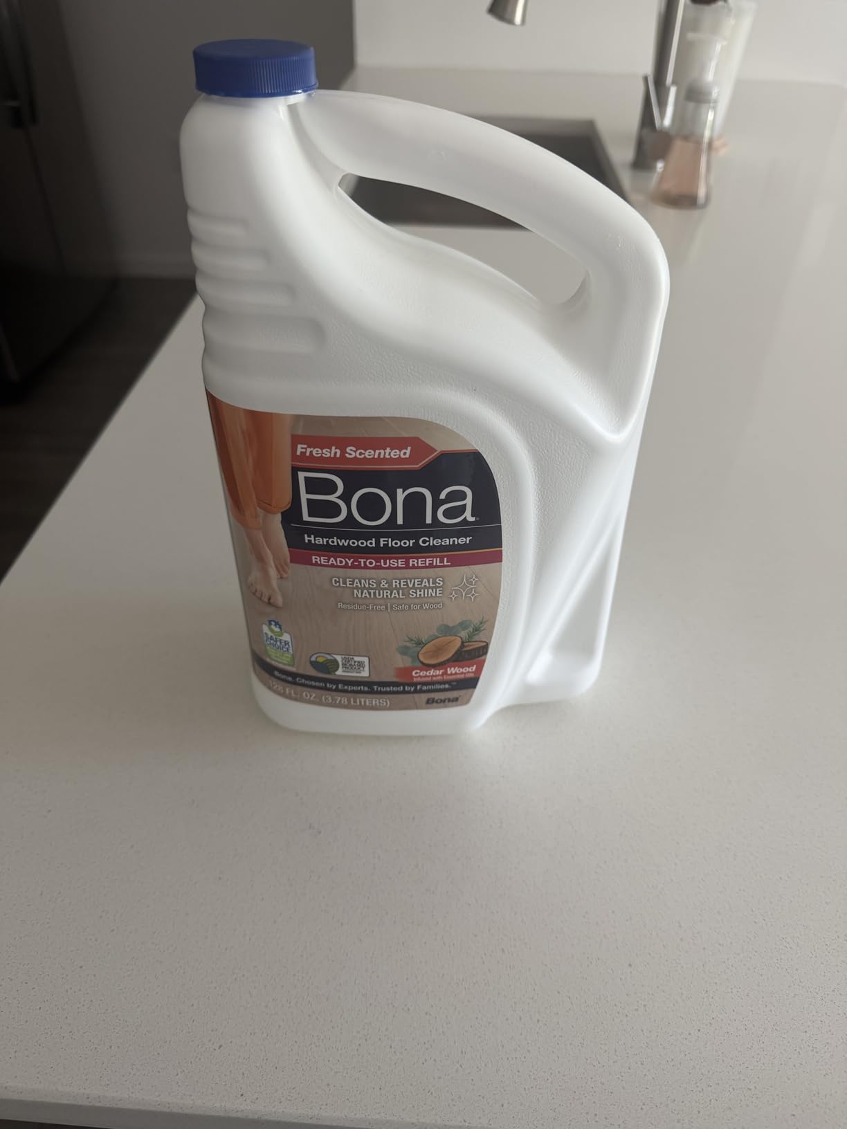 Bona Hardwood Floor Cleaner Refill - 128 fl oz - Unscented - Refill for Bona Spray Mops and Spray Bottles - Residue-Free Floor Cleaning Solution for Wood Floors customer photo 2