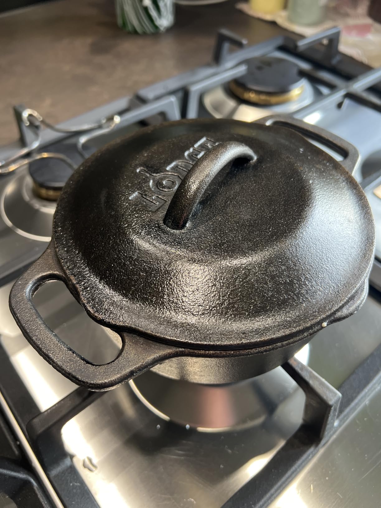 Lodge Cast Iron Dutch Oven - Loop Handle Cooking Vessel - Even Heat Retention - Oven-Safe, Versatile Pot - 7 Quart customer photo 1