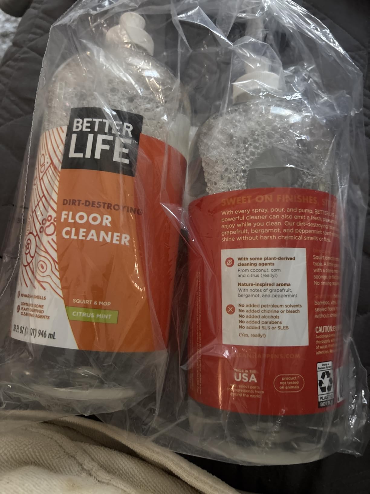 Better Life Floor Cleaner - Liquid Multipurpose Cleaner for Wood, Tile, Laminate, Vinyl, Bamboo - Hardwood Floor Cleaner for Mopping - Citrus Mint, 32 Fl Oz (Pack of 2) customer photo 2
