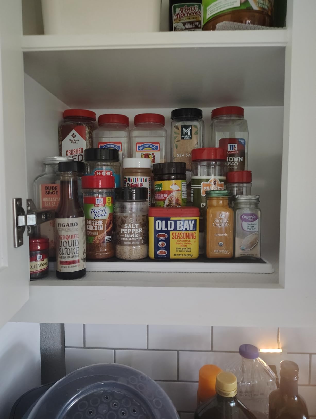 Copco 3-Tier Non-Skid Spice Rack Organizer for Kitchen Cabinet or Pantry, 15-Inch Tiered Shelf, White/Gray, Slip-Resistant Design for Jars and Bottles customer photo 2