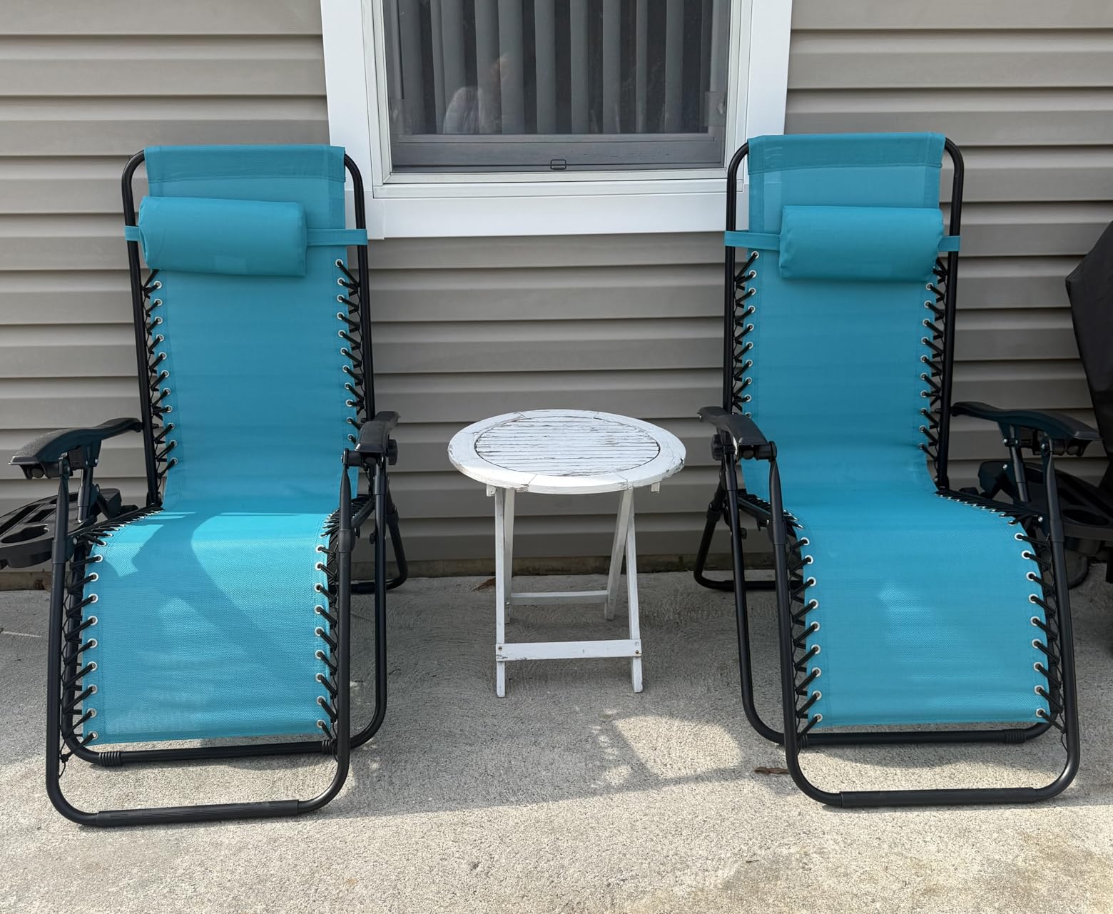 Best Choice Products Set of 2 Adjustable Steel Mesh Zero Gravity Lounge Chair Recliners w/Pillows and Cup Holder Trays - Black customer photo 2