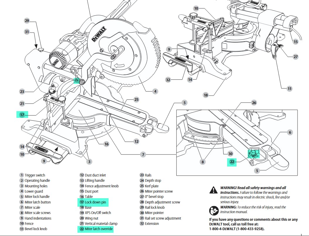 DEWALT Miter Saw, 12-inch Double Bevel Sliding Compound Miter Saw with XPS LED Shadow Light System, Includes Blade Wrench, Material Clamp and Dust Bag (DWS780) customer photo 1
