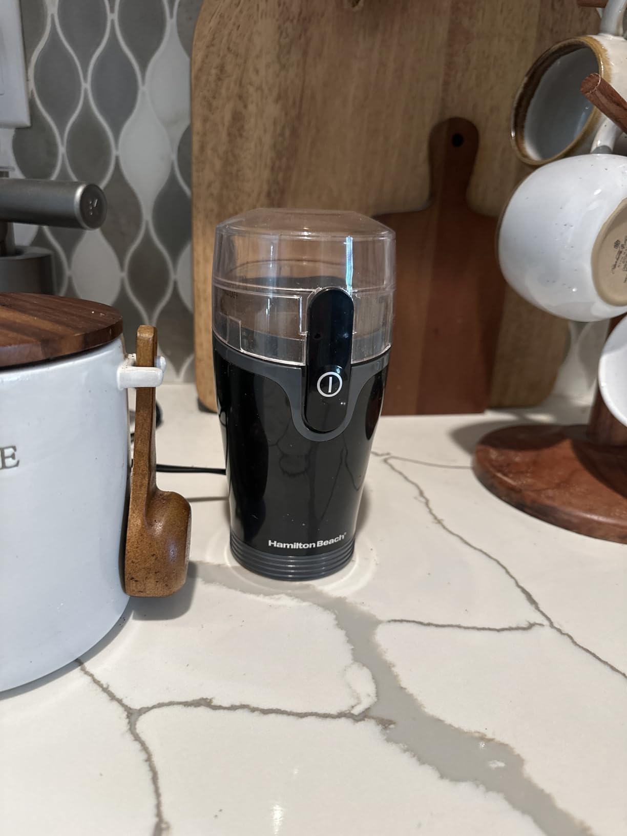 Hamilton Beach Fresh Grind Electric Coffee Grinder for Beans, Spices and More, Stainless Steel Blades, Removable Chamber, Makes up to 12 Cups, Black customer photo 1