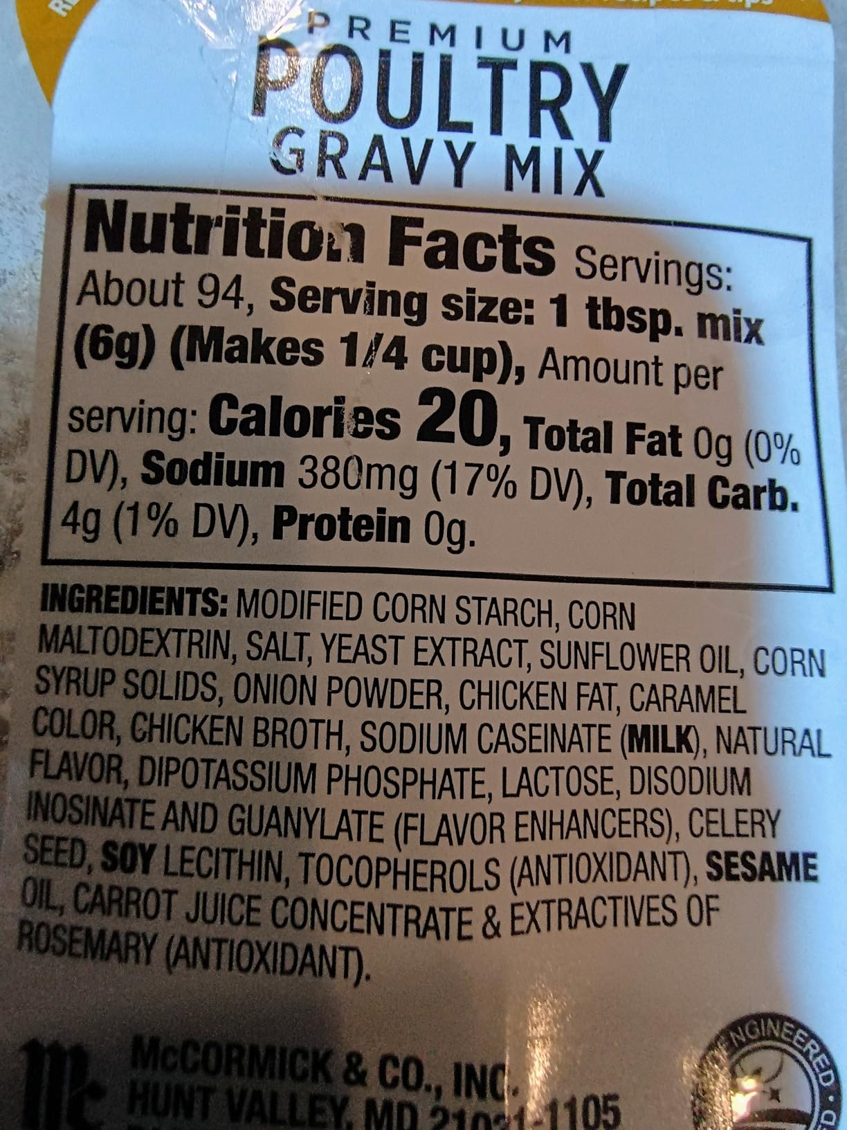 McCormick Premium Poultry Gravy Mix, 20 oz customer photo 2