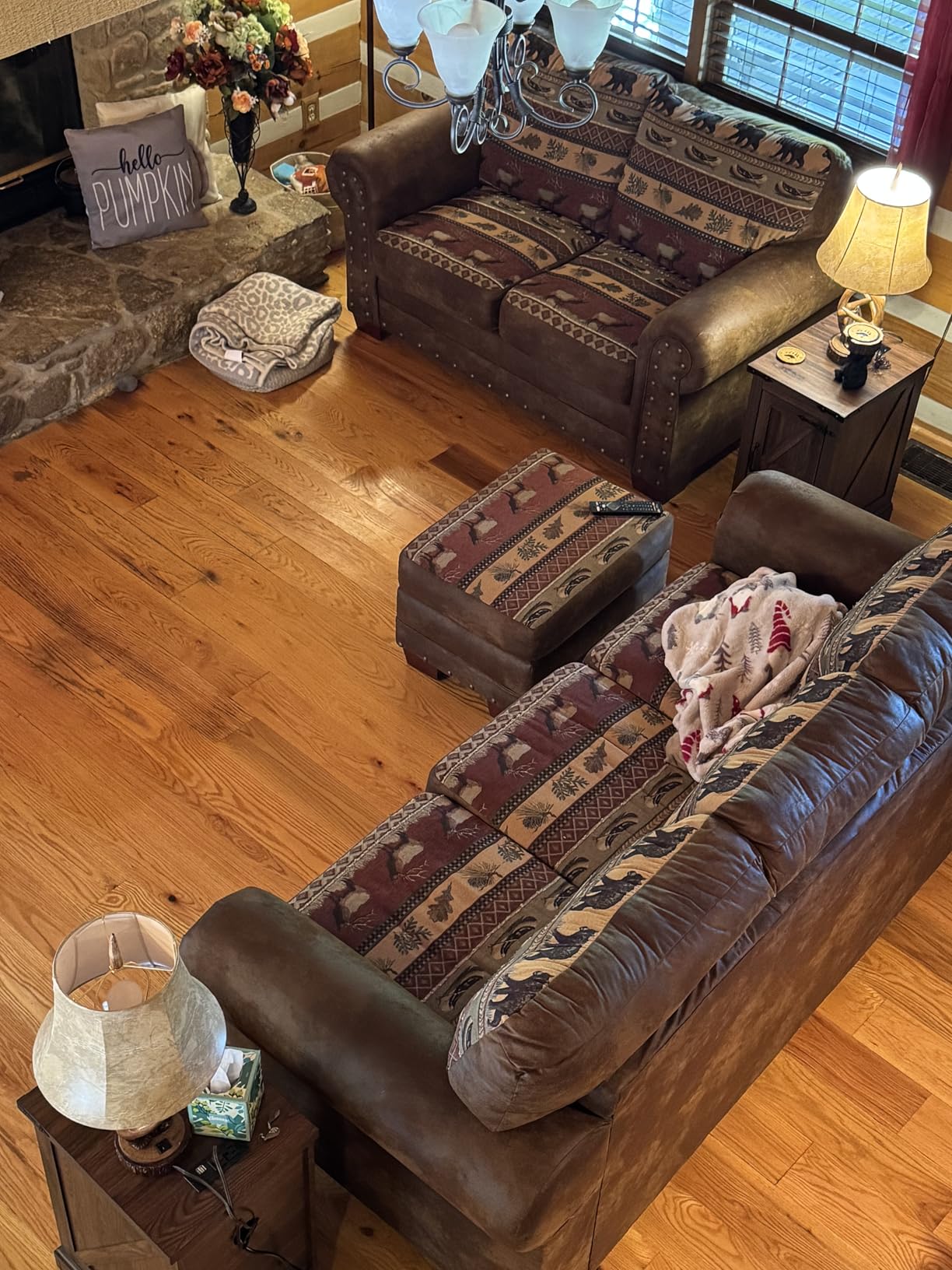 American Furniture Classics Sierra Lodge 4-piece Microfiber Sofa Set in Brown customer photo 2