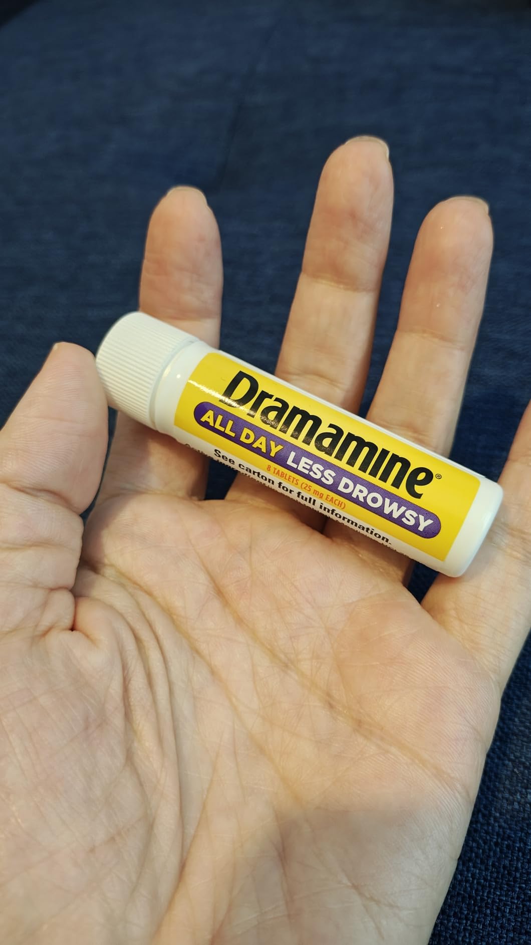 Dramamine Motion Sickness Less Drowsy, Travel Vial, Multicolor, 8 Count customer photo 2