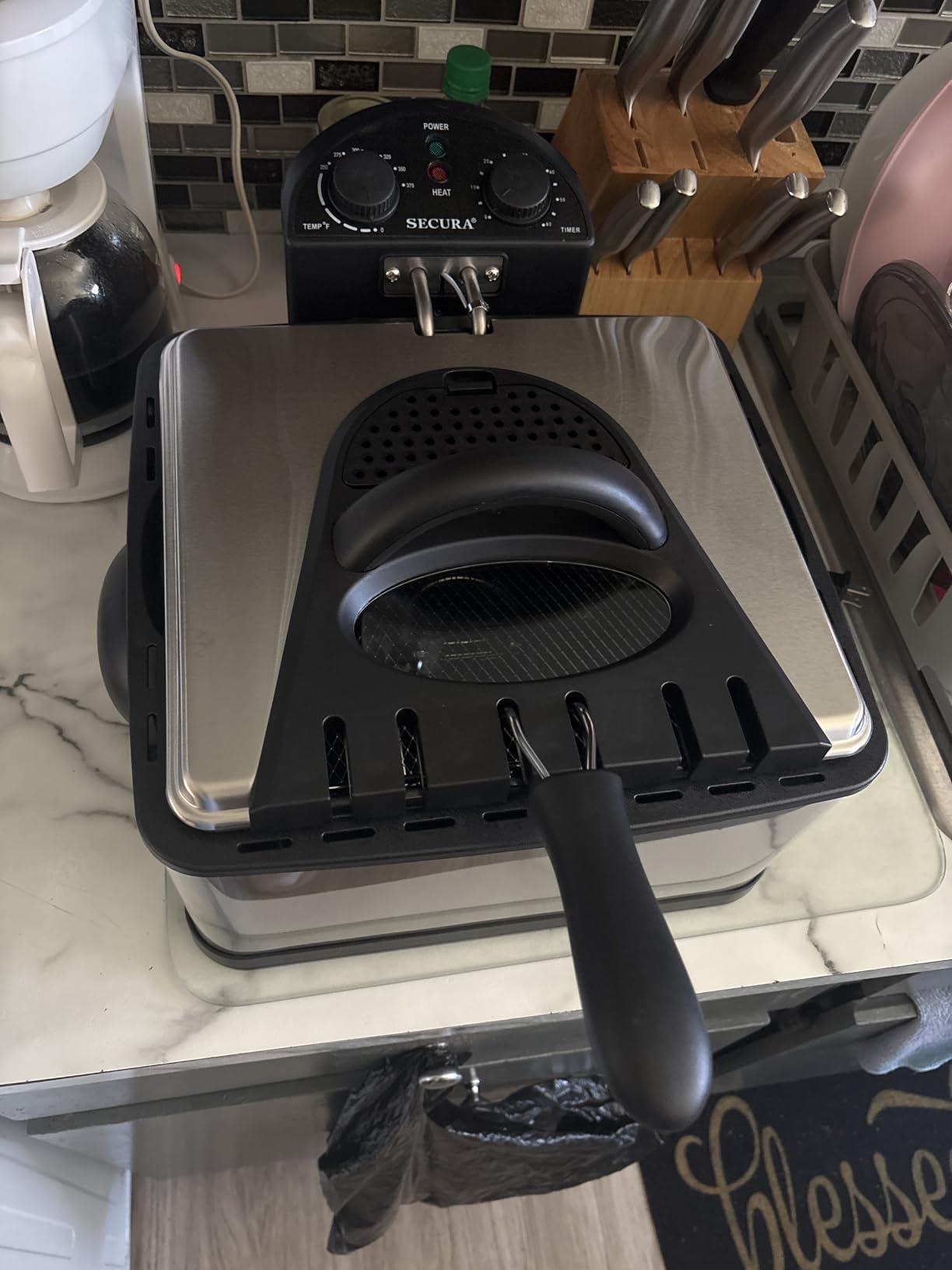 Secura 4 Liters / 17-Cup Stainless-Steel 1700-Watt Electric Deep Fryer with Timer Free Extra Odor Filter, Triple Basket, 4.5 Quarts, Silver customer photo 1