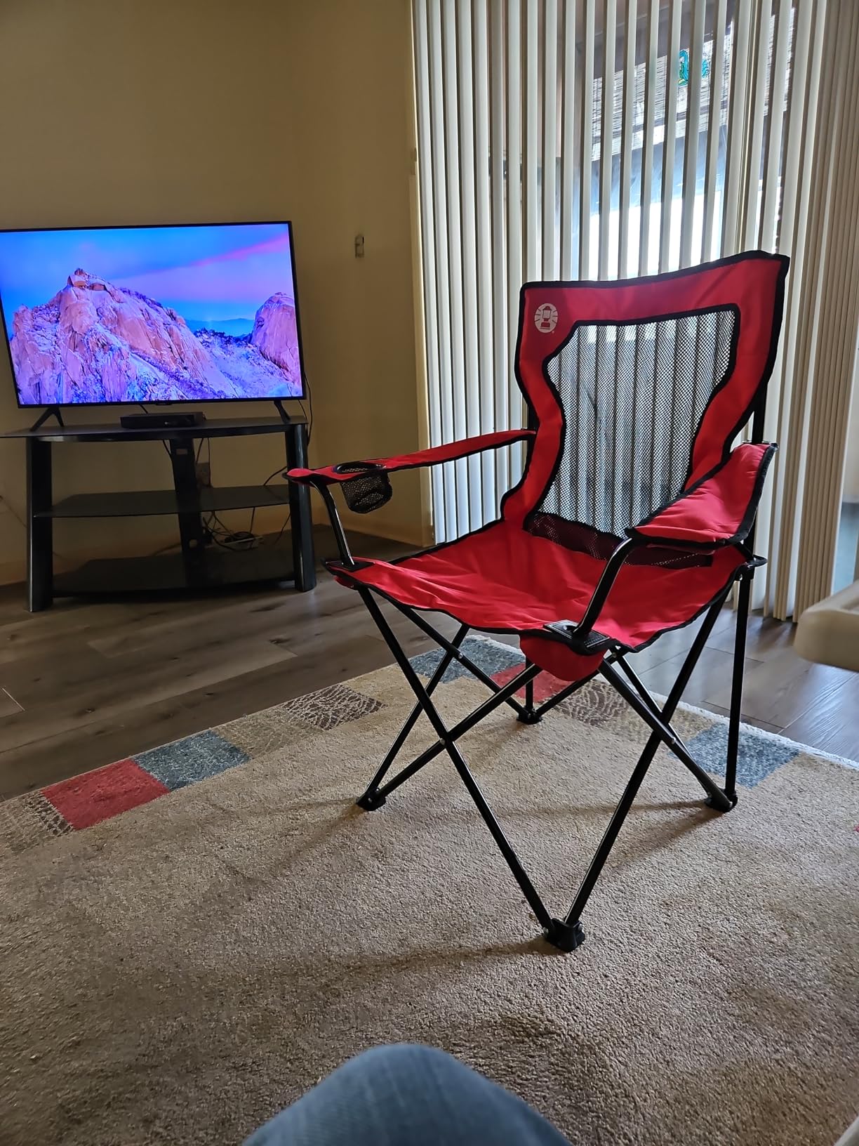 Coleman Broadband Mesh Quad Camping Chair with Carry Bag & Cup Holder, Cooling Mesh Back with Adjustable Arms, Great for Camping, Tailgating, Firepits, Patio, & More customer photo 1