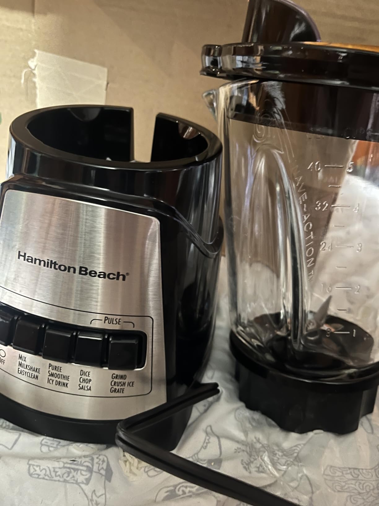 Hamilton Beach Power Elite Wave Action Blender For Smoothies, 40 Oz Glass Jar, 12 Functions, 700 Watts - Black (58148A) customer photo 1