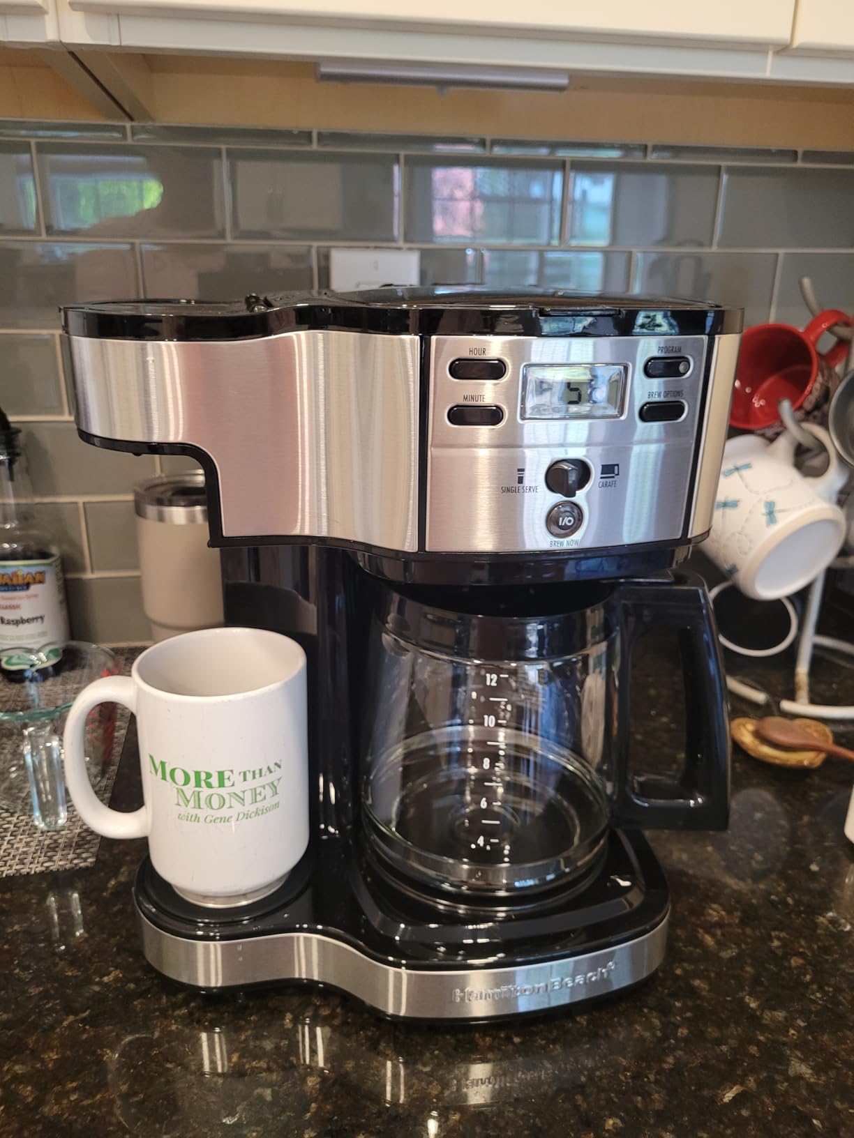 Hamilton Beach 2-Way Programmable Coffee Maker, 12 Cup Glass Carafe And Single Serve Coffee Maker, Black with Stainless Steel Accents, 49980RG customer photo 1