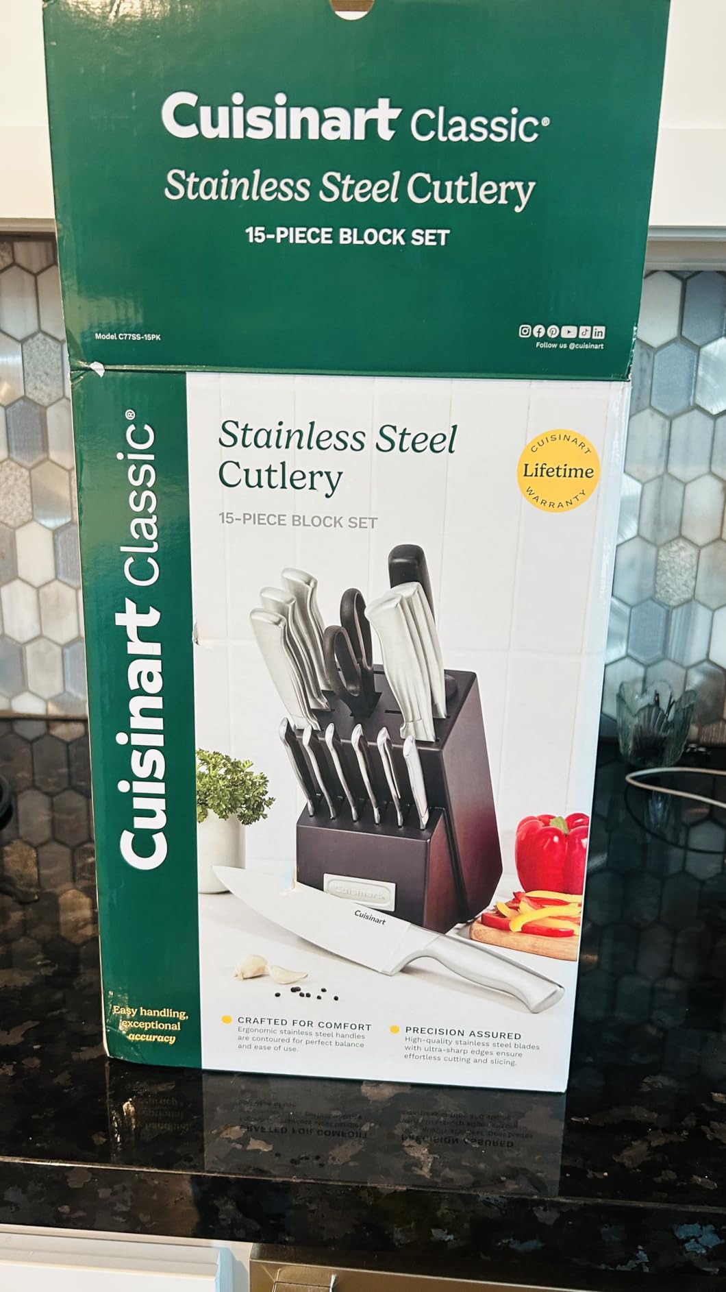 Cuisinart Stainless Steel Hollow Handle 15-Piece Cutlery Block Set, Kitchen Knife Set with Steel Blades for Precise Cutting customer photo 2