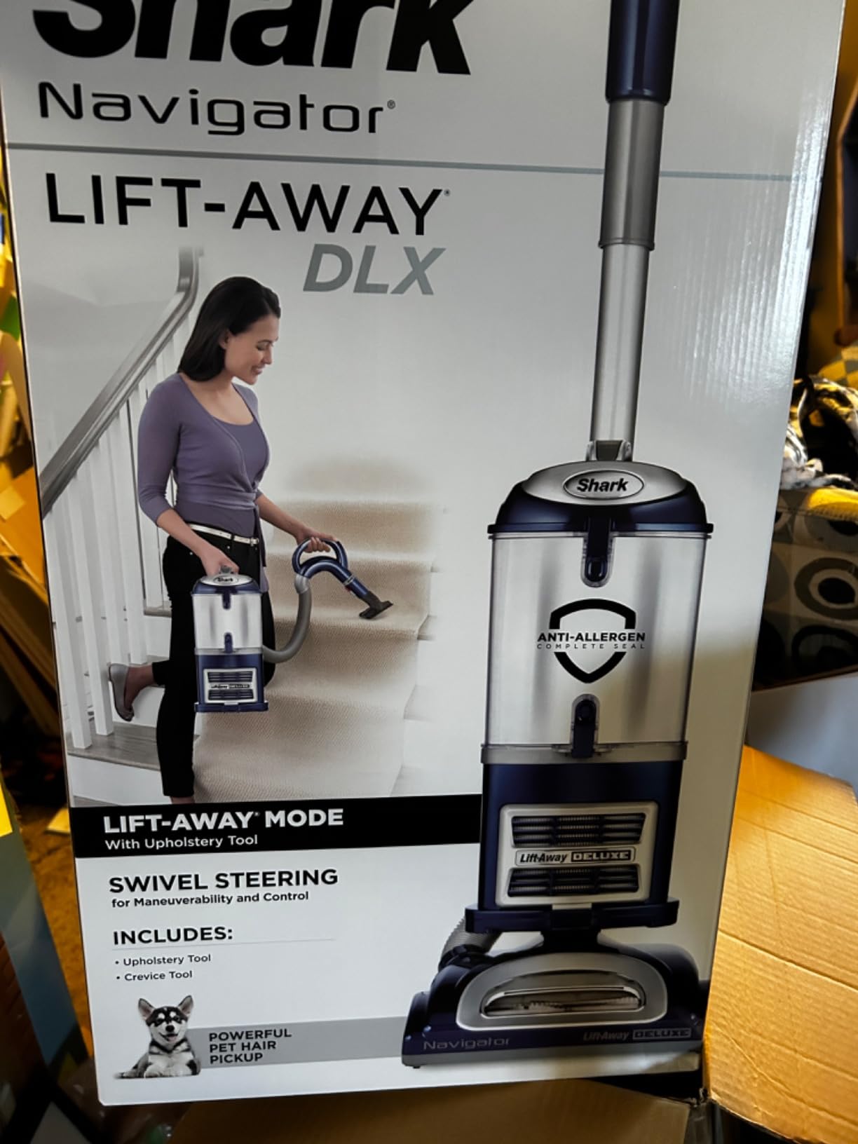 Shark Upright Vacuum, Navigator Lift-Away Deluxe with Large Dust Cup Capacity, HEPA Filter, Swivel Steering, Upholstery Tool & Crevice Tool, Blue, NV360 customer photo 1