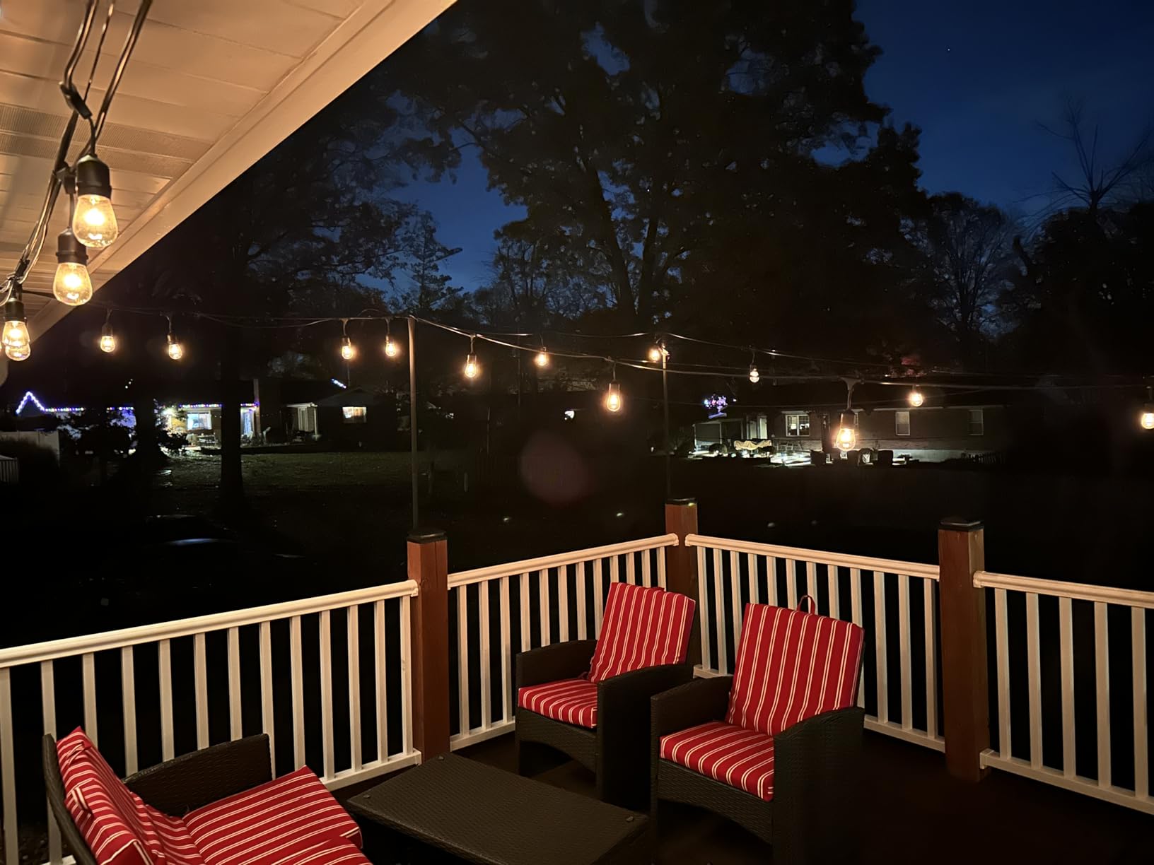 Brightech Ambience Pro Incandescent Outdoor String Lights - Commercial Grade Waterproof Patio Lights with 48 Ft Dimmable Edison Bulbs, Porch String Lights for Patio, Backyard - 15 Bulbs 11W customer photo 1