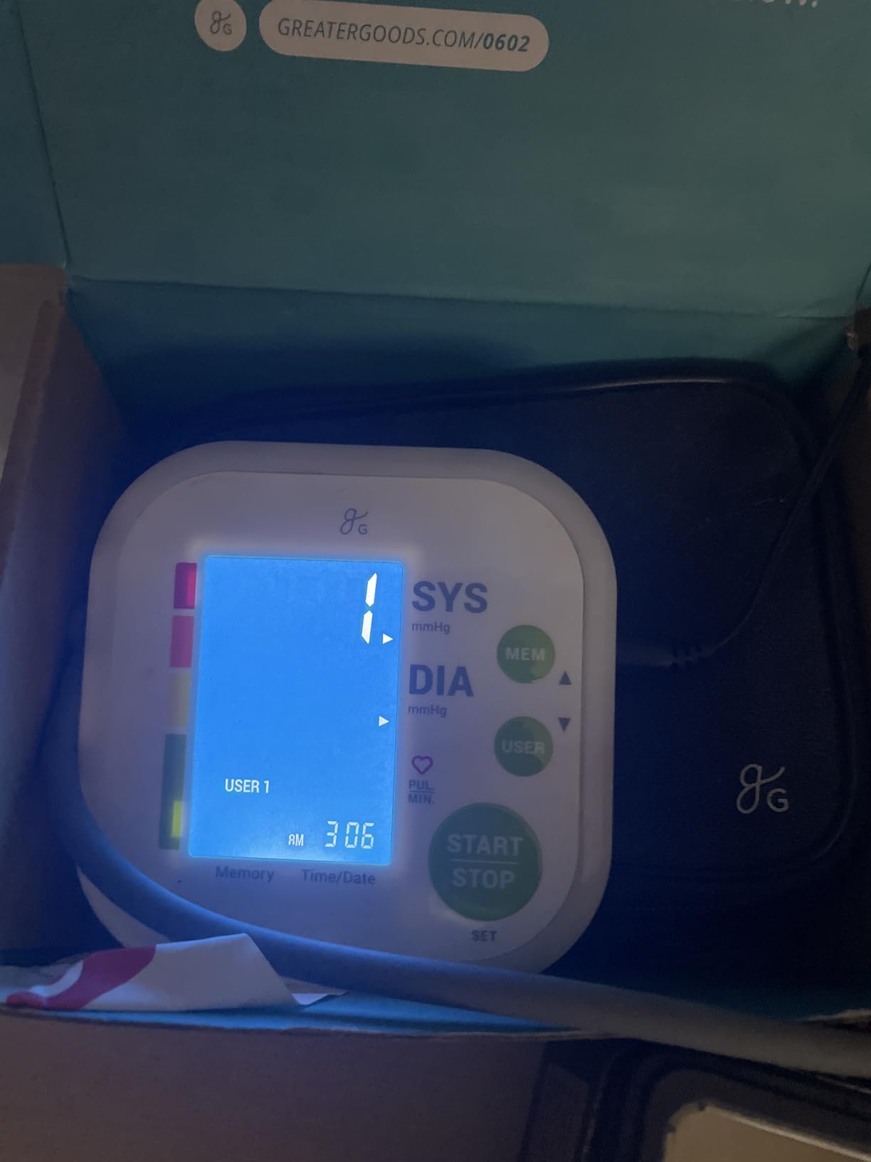 Greater Goods Upper Arm Blood Pressure Monitor for Home Use - Automatic One-Touch BP Machine, Wide-Range Cuff (8.7-16.5), Large Backlit Display, 2-User Memory, Complete Kit customer photo 1