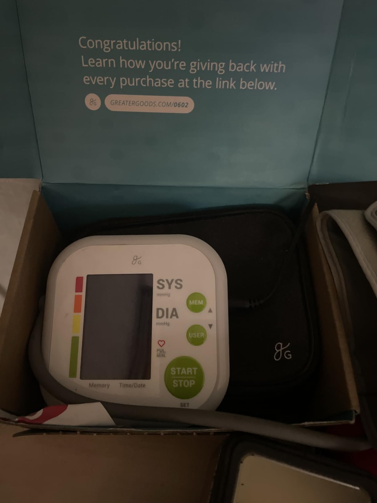 Greater Goods Upper Arm Blood Pressure Monitor for Home Use - Automatic One-Touch BP Machine, Wide-Range Cuff (8.7-16.5), Large Backlit Display, 2-User Memory, Complete Kit customer photo 2