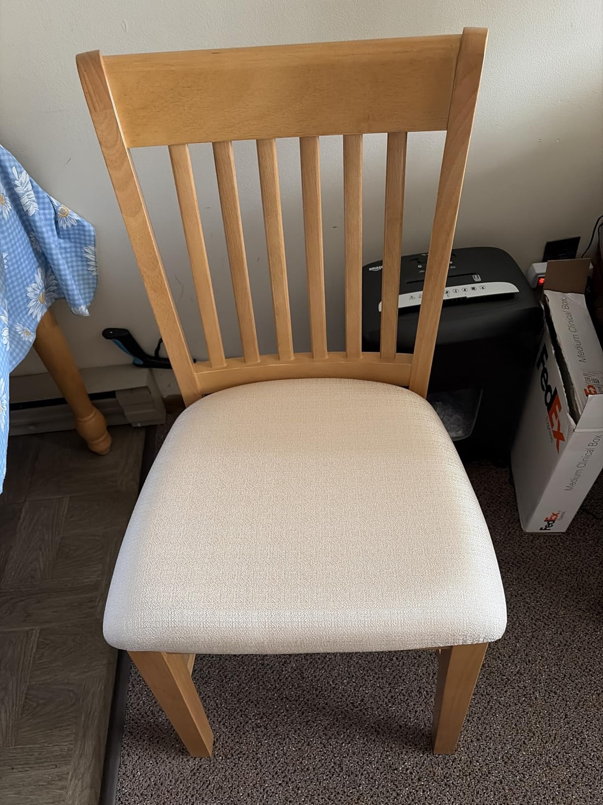 East West Furniture NFC-OAK-C Norfolk Kitchen Dining Chairs - Linen Fabric Upholstered Wood Chairs, Set of 2, Oak customer photo 1