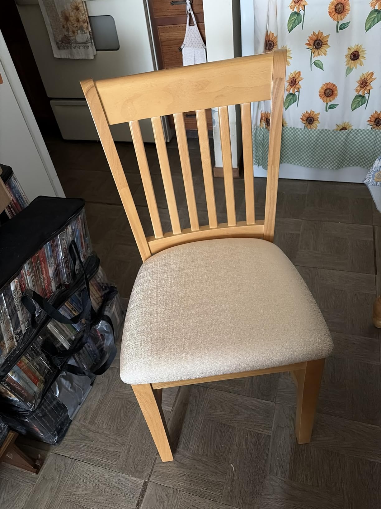 East West Furniture NFC-OAK-C Norfolk Kitchen Dining Chairs - Linen Fabric Upholstered Wood Chairs, Set of 2, Oak customer photo 2