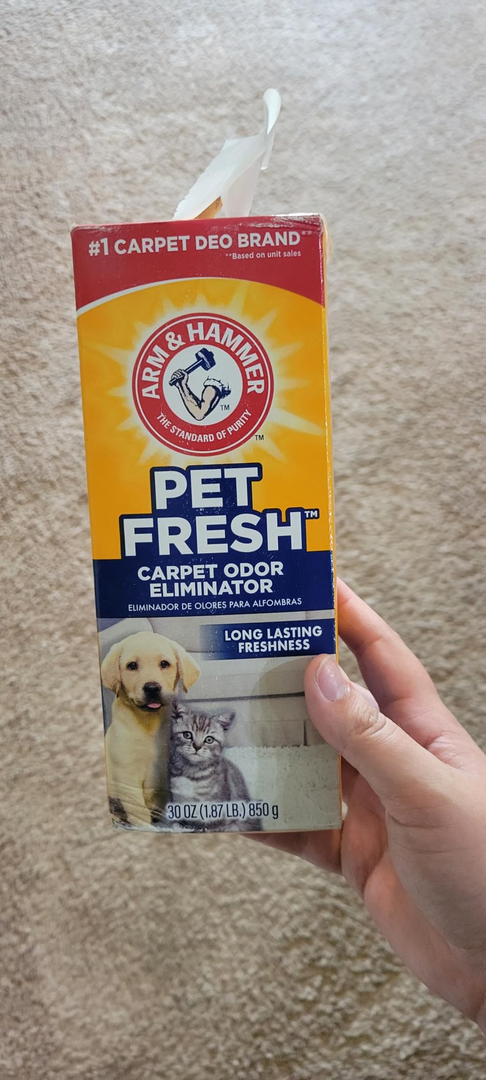 Arm & Hammer Pet Fresh Carpet Odor Eliminator Plus Oxi Clean Dirt Fighters, 1.12 Lb customer photo 1
