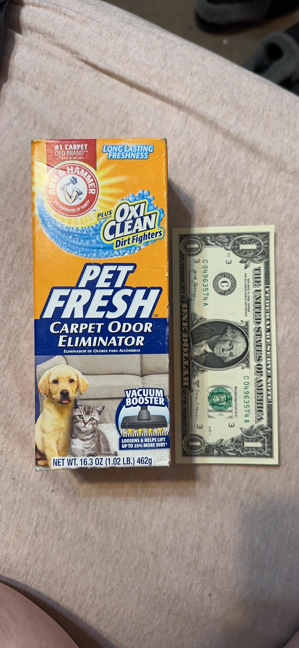 Arm & Hammer Pet Fresh Carpet Odor Eliminator Plus Oxi Clean Dirt Fighters, 1.12 Lb customer photo 2