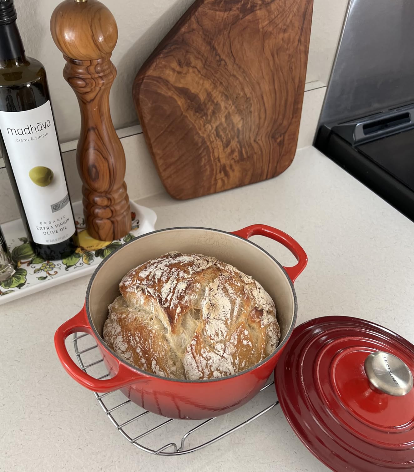 Le Creuset Enameled Cast Iron Round Dutch Oven, 5.5 qt., Flame customer photo 2