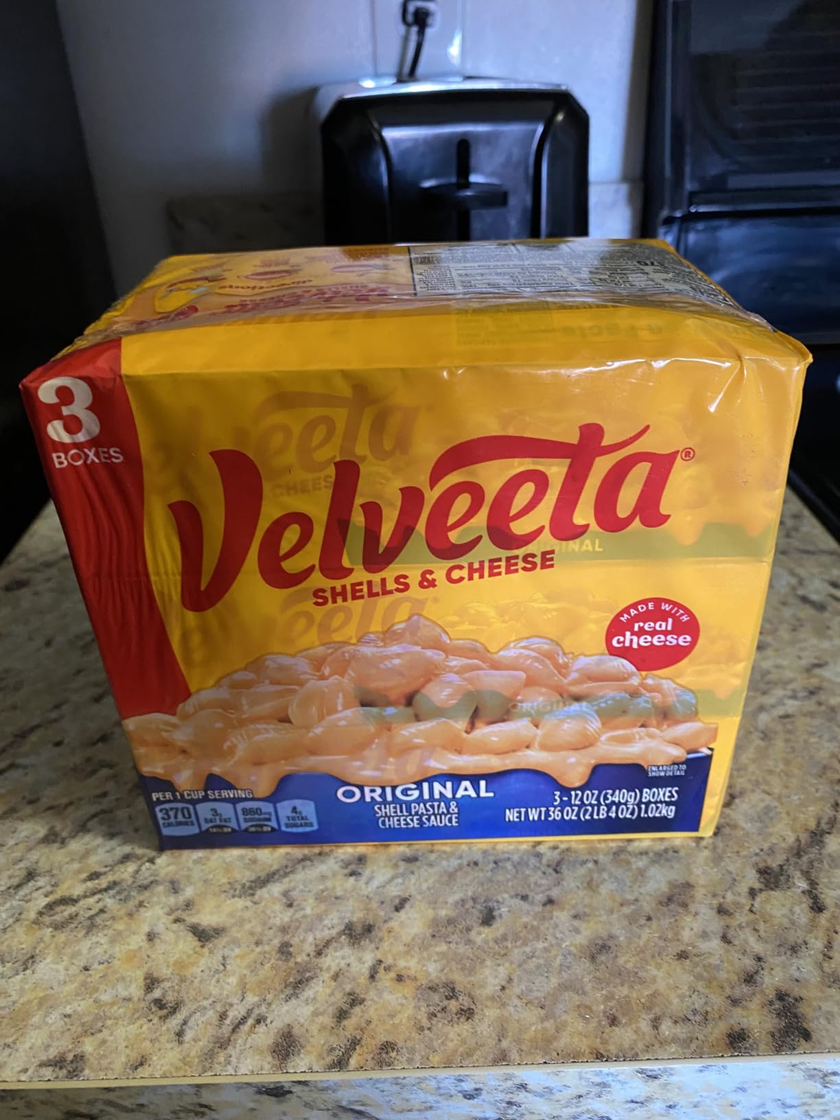 Velveeta Shells and Cheese Mac, 3 Boxes, for Easy Dinner or Dinner Sides, Original Flavor, Made with Real Cheese, 12 oz customer photo 1