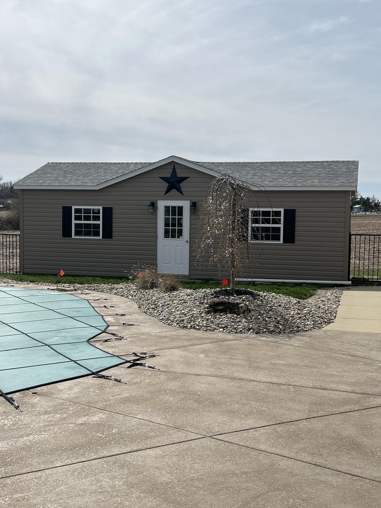 Ekena Millwork Lifetime Vinyl LP2S14X04300BL Standard Two Equal Panel Vinyls, Raised Panel Vinyl Shutters, w/Installation Shutter-Lok's & Matching Screws (Per Pair), 14 3/4