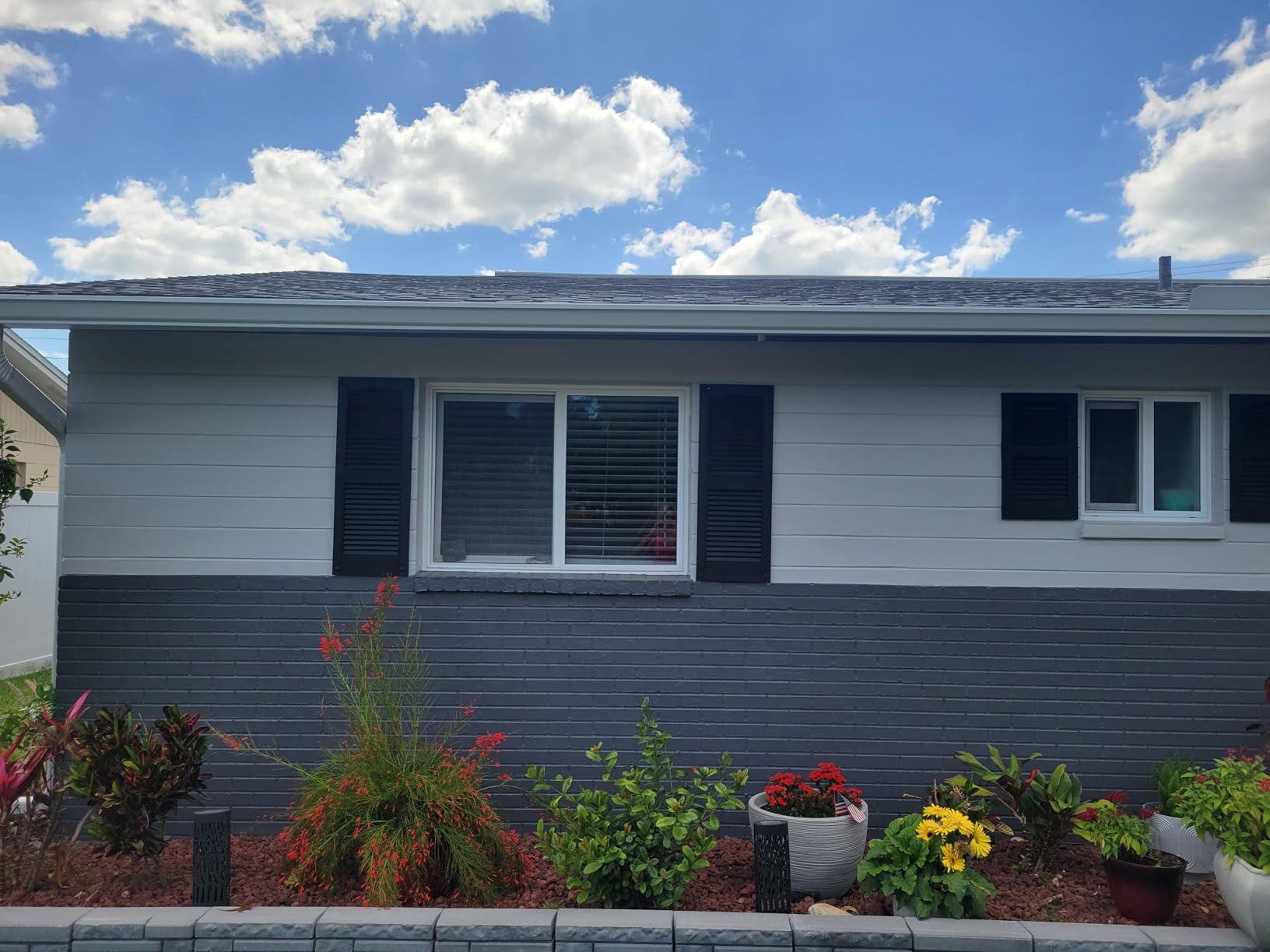 Ekena Millwork Lifetime Vinyl LL1S12X02500PG Standard Cathedral Top Center Mullion, Open Louver Vinyl Shutters, w/Installation Shutter-Lok's & Matching Screws (Per Pair), 12'W x 25'H, Paintable customer photo 2