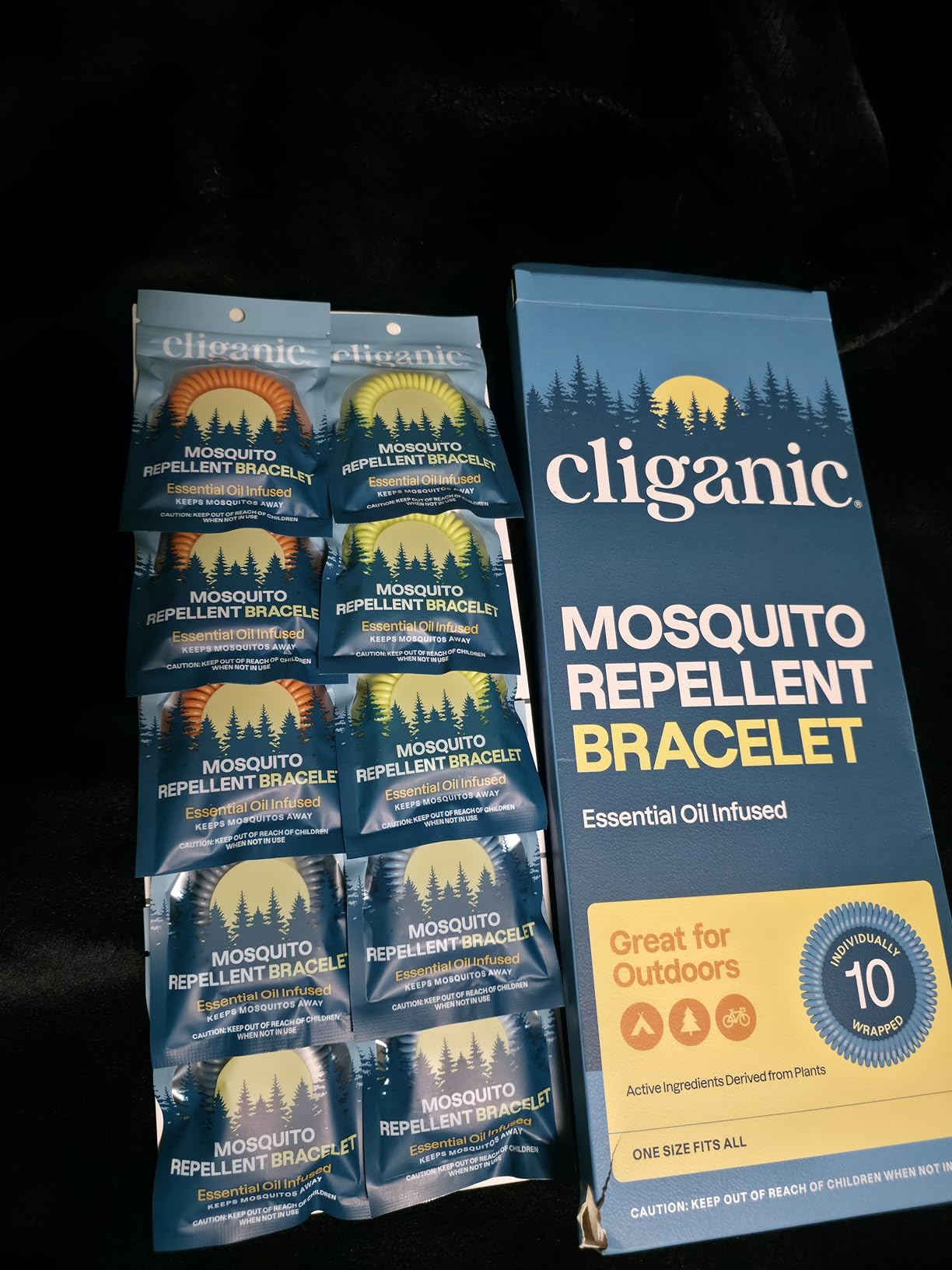 Cliganic 10 Pack Mosquito Repellent Bracelets for Adults & Kids - Natural DEET-Free Bands, Individually Wrapped customer photo 1