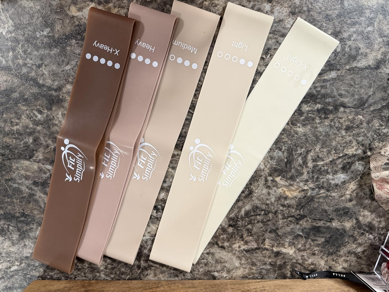 Fit Simplify Resistance Loop Exercise Bands with Instruction Guide and Carry Bag, Set of 5 customer photo 2