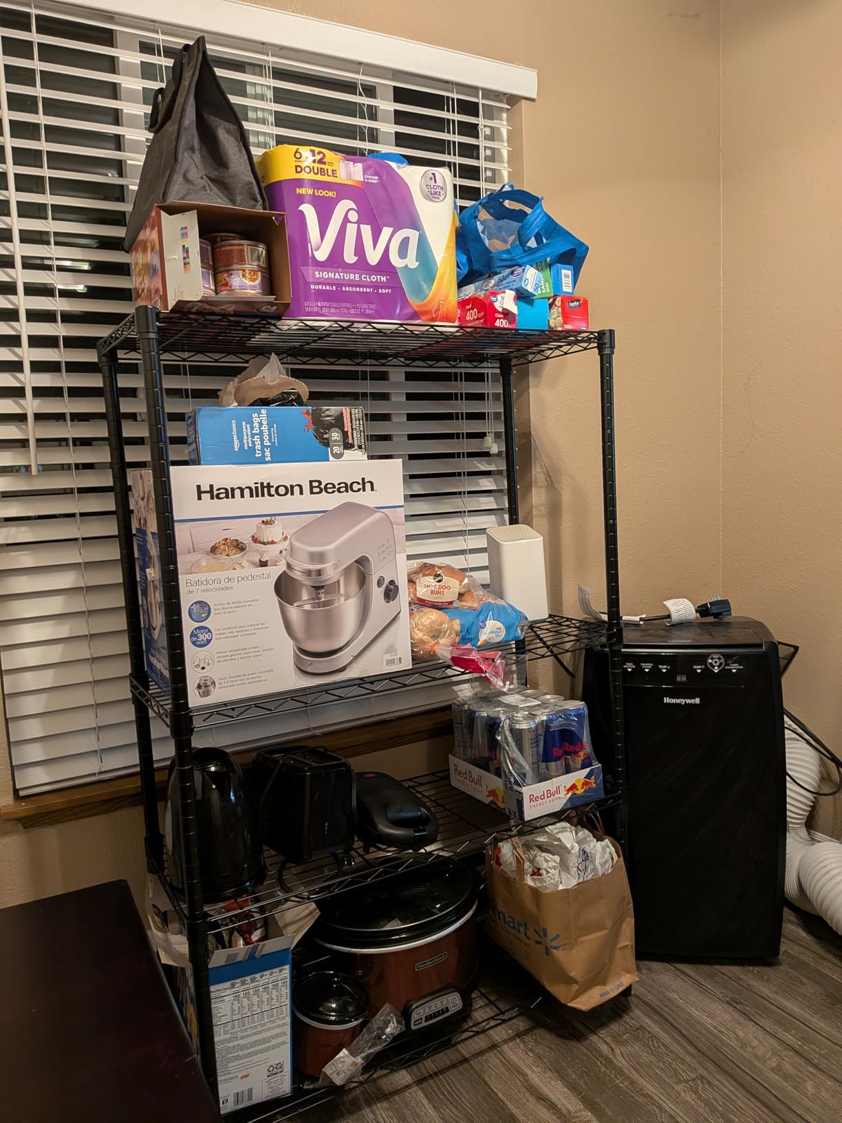 Amazon Basics 4-Shelf Adjustable Heavy Duty Steel Wire Rack Storage Shelving, Sturdy Garage Shelving, 350 lbs Capacity Per Shelf, Easy No-Tool Assembly, 36