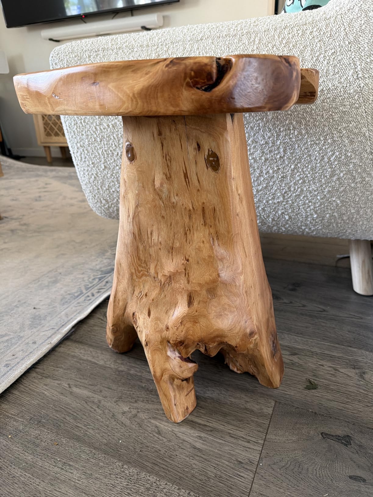 WELLAND Natural Tree Stump Stool, 19'' Tall Side Table, Live Edge Stool customer photo 1