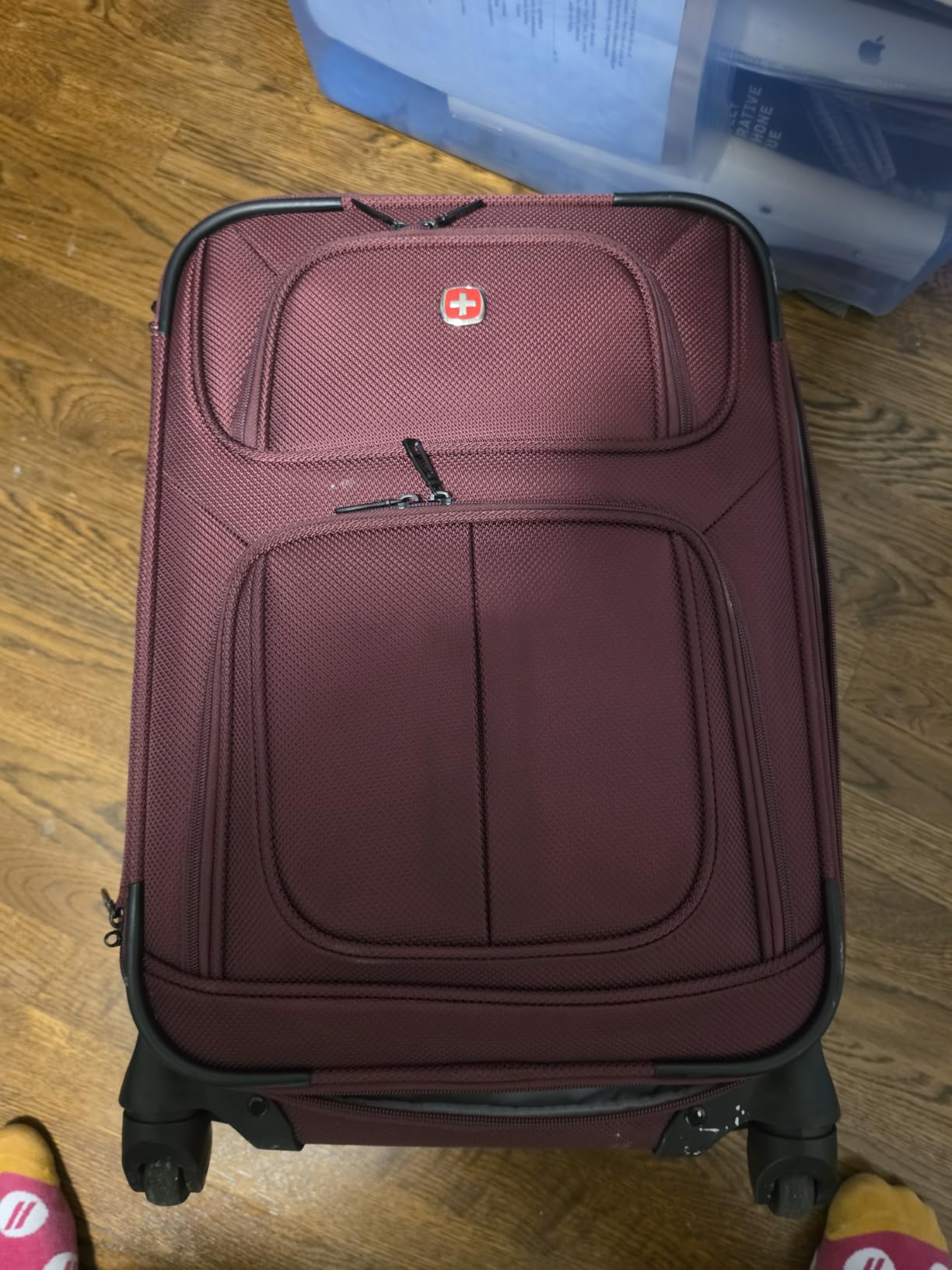 Samsonite Sion Softside Expandable Spinner Luggage Durable Lightweight Travel Suitcase, Teal, Checked-Medium 25-Inch customer photo 1