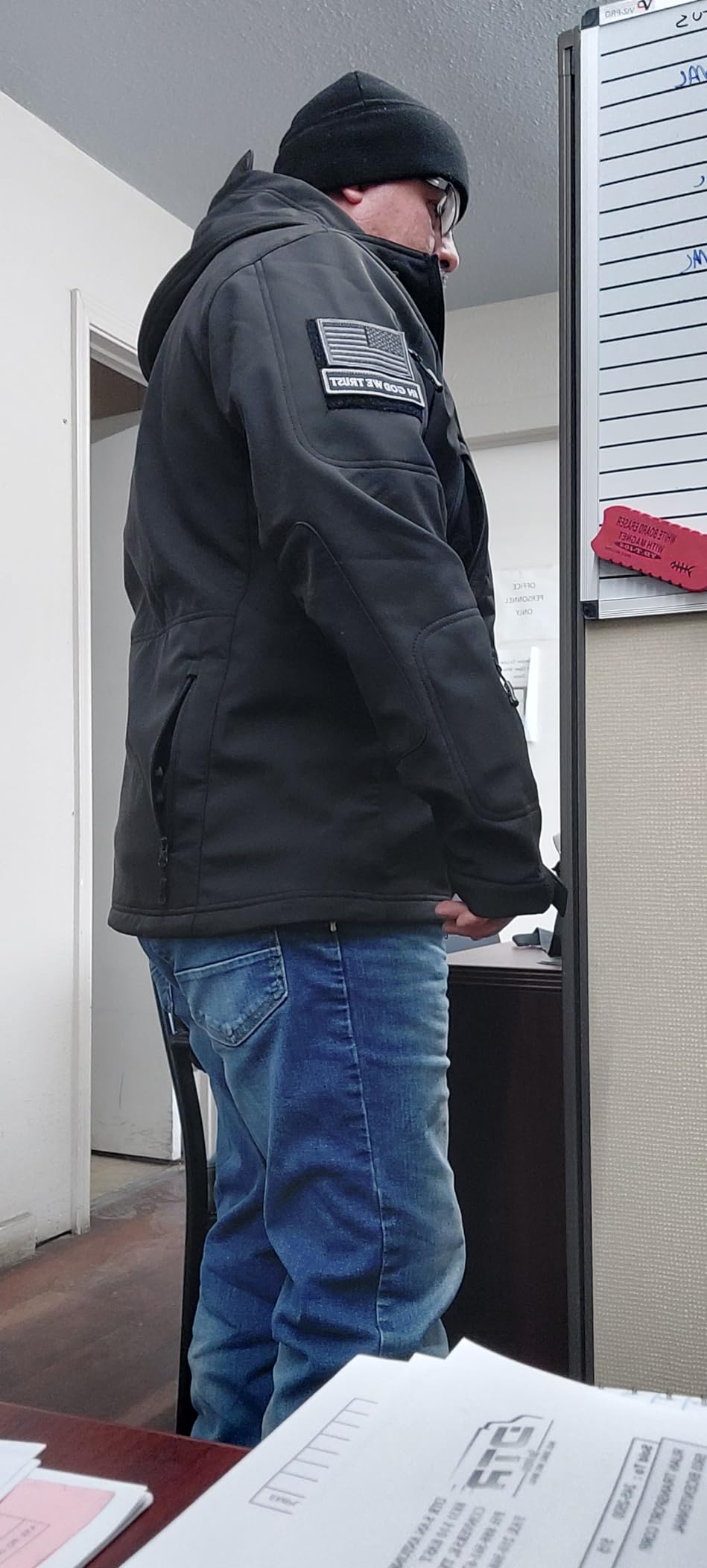 FREE SOLDIER Men's Outdoor Waterproof Soft Shell Hooded Military Tactical Jacket customer photo 1