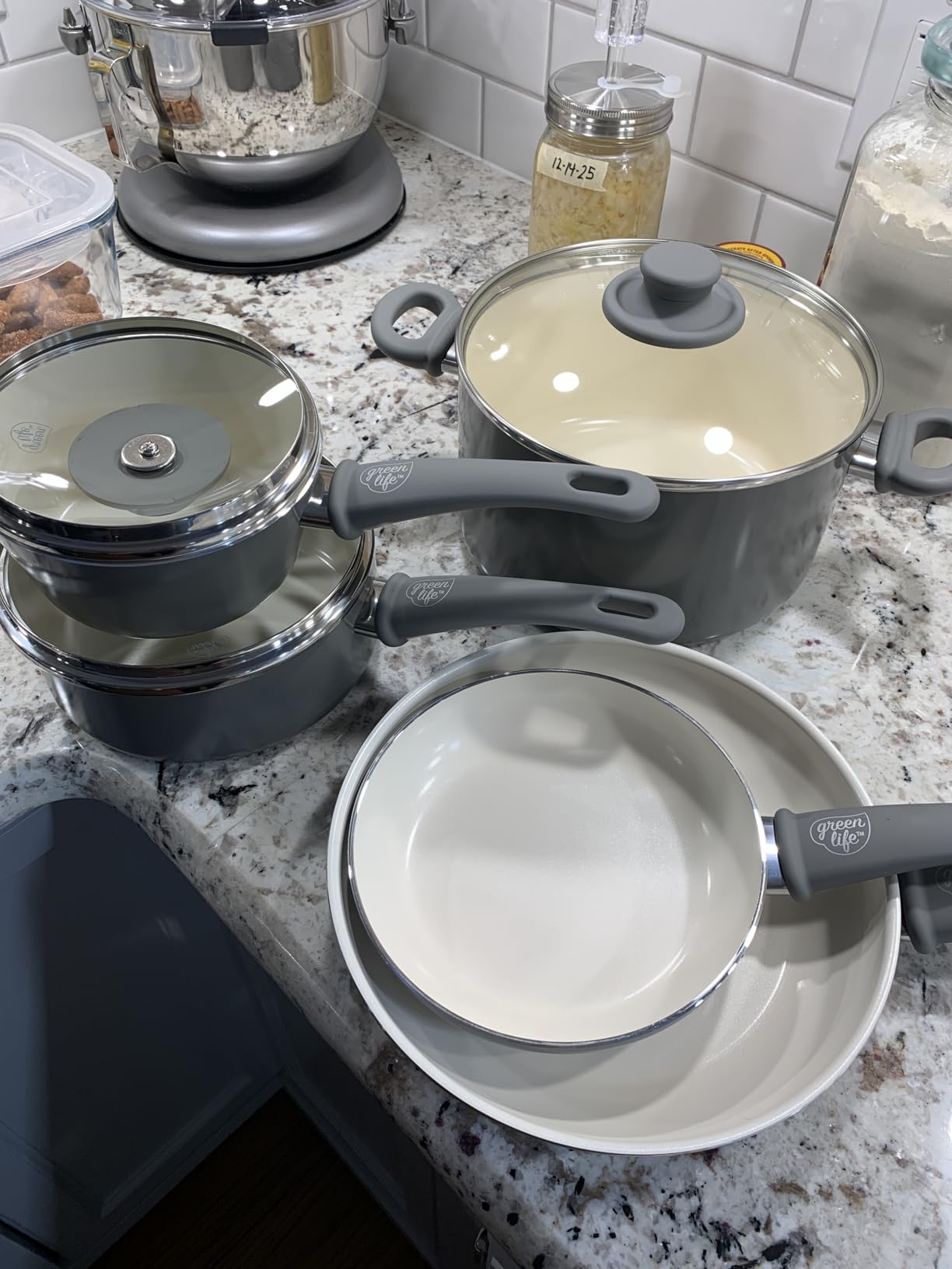 GreenLife Soft Grip 16 Piece Cookware Set, Non-Toxic PFAS-Free Ceramic Nonstick, Pots, Frying, Sauce, Saute, Glass Lids, Stay-Cool Handles, Dishwasher & Oven Safe, Turquoise customer photo 2