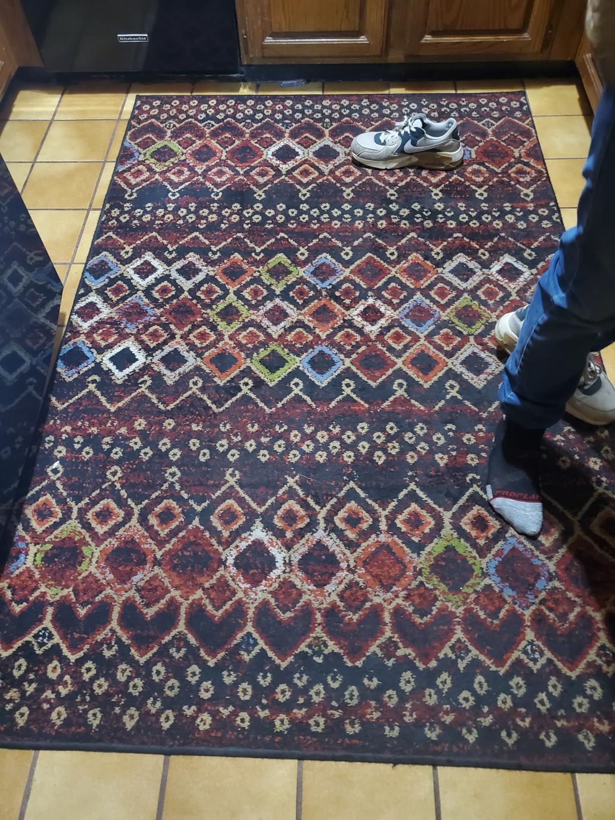 SAFAVIEH Amsterdam Collection Area Rug - 10' x 14', Ivory & Multi, Moroccan Boho Design, Non-Shedding & Easy Care customer photo 2