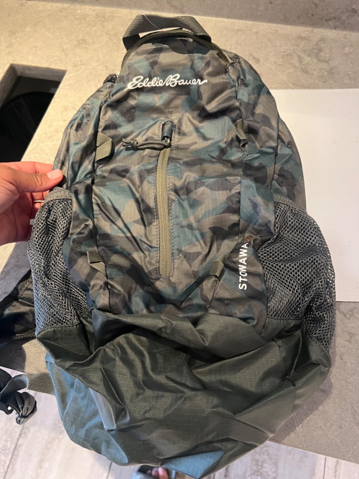 Eddie Bauer Stowaway Packable Backpack | Travel | Outdoor | Lightweight | Foldable | Durable | Ripstop Polyester | 20L - Onyx Black customer photo 2