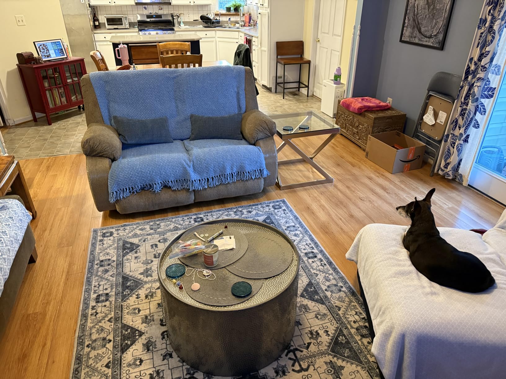 Signature Design by Ashley Tulen Modern Manual Pull Tab Reclining Sofa, Dark Gray customer photo 1
