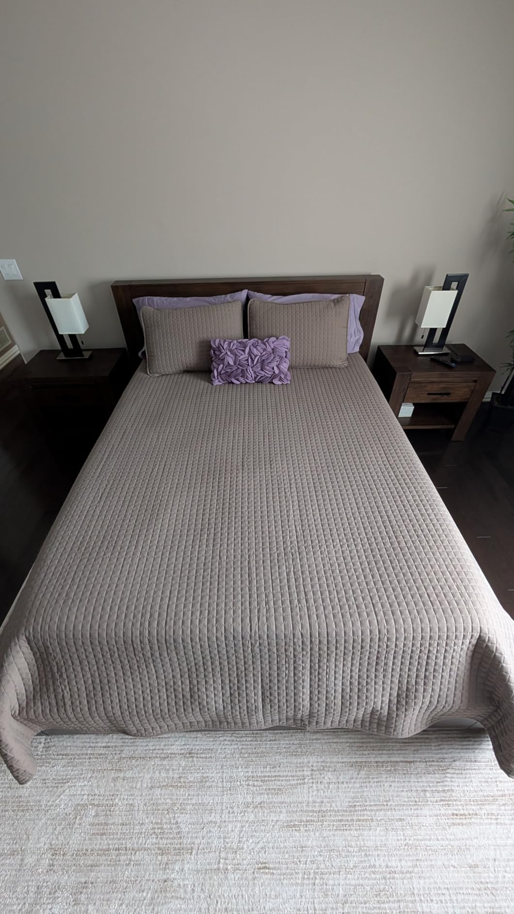 Southshore Fine Living, Inc. Full/Queen Quilt Bedding Set, Microfiber Quilts Queen Size, Coverlet, Stain & Pet Hair Resistant Bedding, Full Size Bedspread with 2 Pillow Shams, Natural Beige customer photo 2