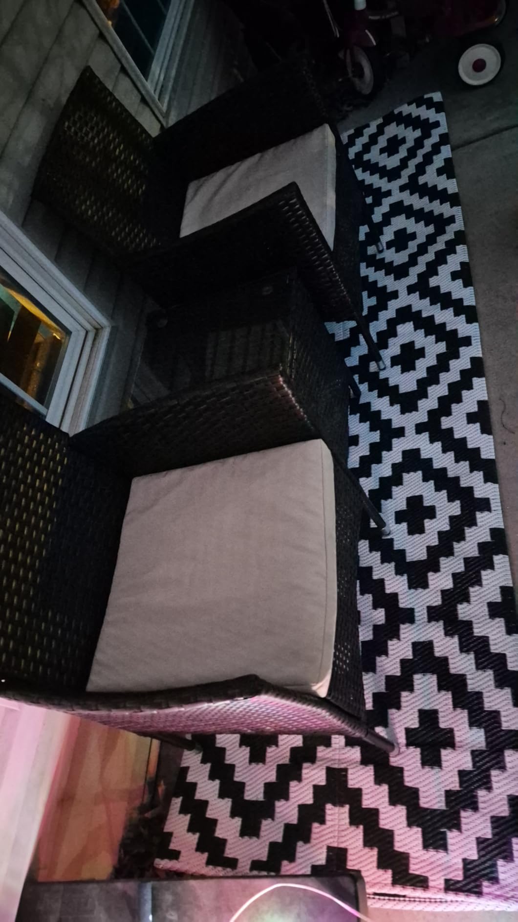 Devoko Patio Porch Furniture Sets 3 Pieces PE Rattan Wicker Chairs with Table customer photo 2