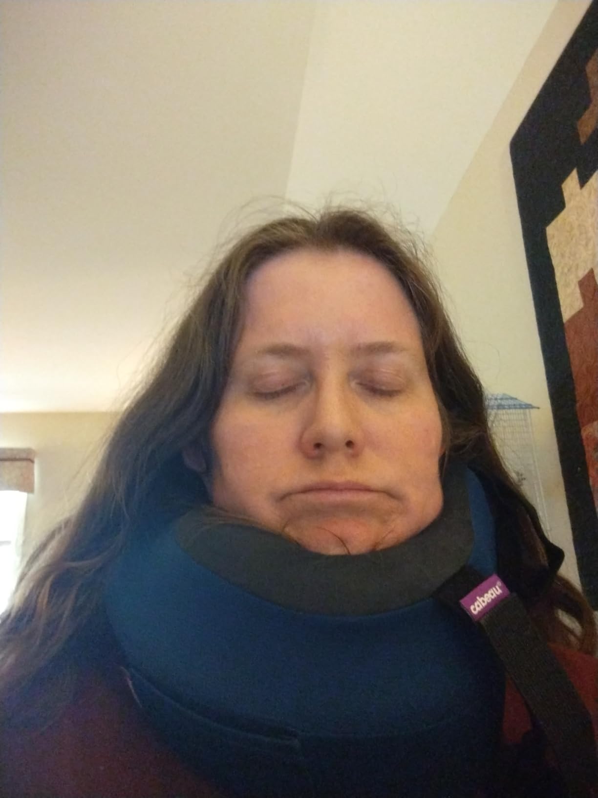 Cabeau Evolution S3 Airplane Travel Pillow for Long Flights - Supportive Memory Foam Body Positioner with Seat Straps to Secure Your Head and Neck and Provides 360 Support (Jet Black) customer photo 1