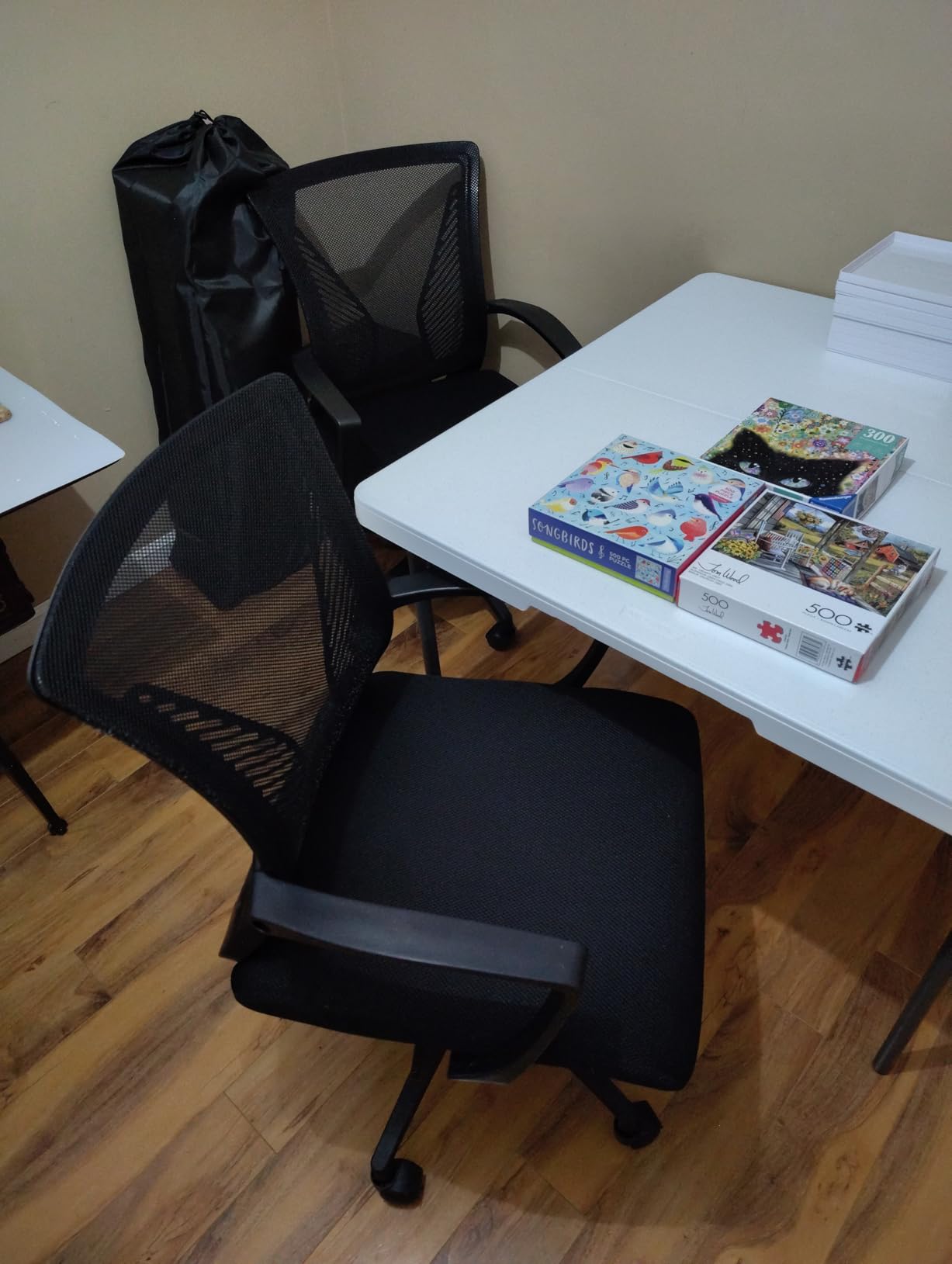 Furmax Office Chair Ergonomic Computer Desk Mesh Chair Mid Back Swivel Lumbar Support with Armrest (1, Black) customer photo 2