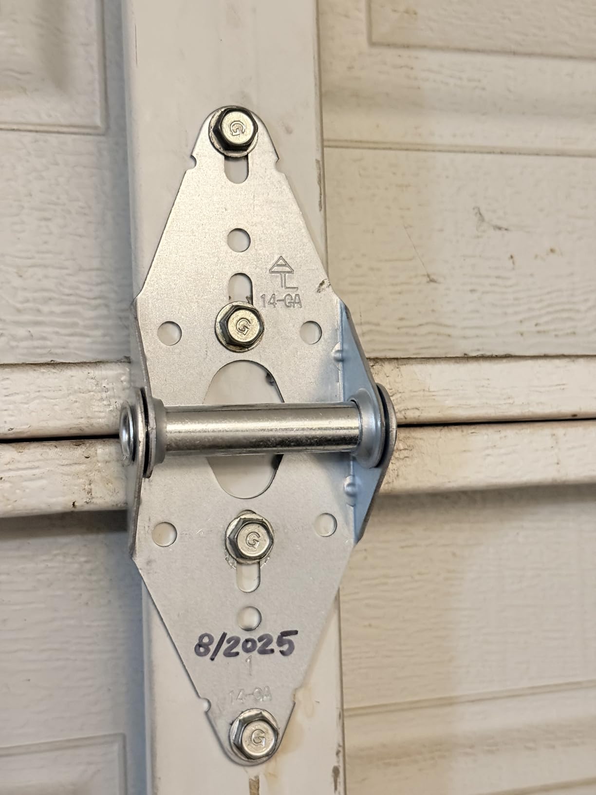 Heavy Duty 14 Gauge Steel #1 Garage Door Hinge with Galvanized Finish - Residential/Light Commercial Garage Door Replacement customer photo 1