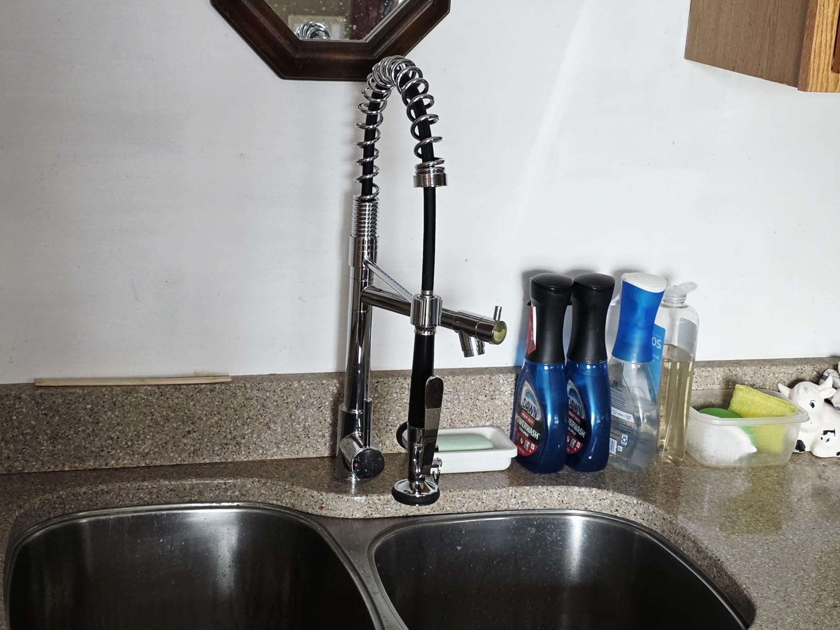 Fapully Commercial Pull Down Kitchen Sink Faucet with Sprayer Brushed Nickel customer photo 1