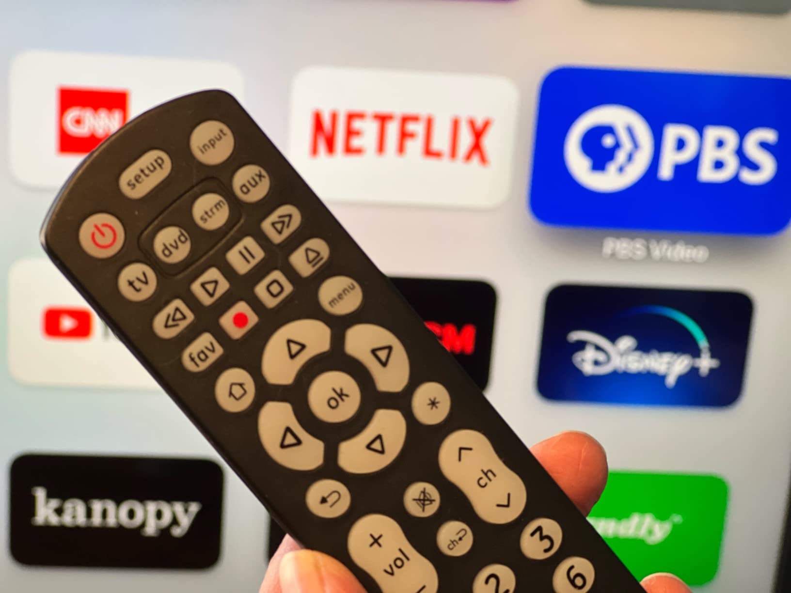 GE Backlit Universal Remote Control for Samsung, Vizio, LG, Sony, Sharp, Roku, Apple TV, RCA, Panasonic, Smart TV, Streaming Players, Blu-Ray, DVD, 4-Device, Black customer photo 1