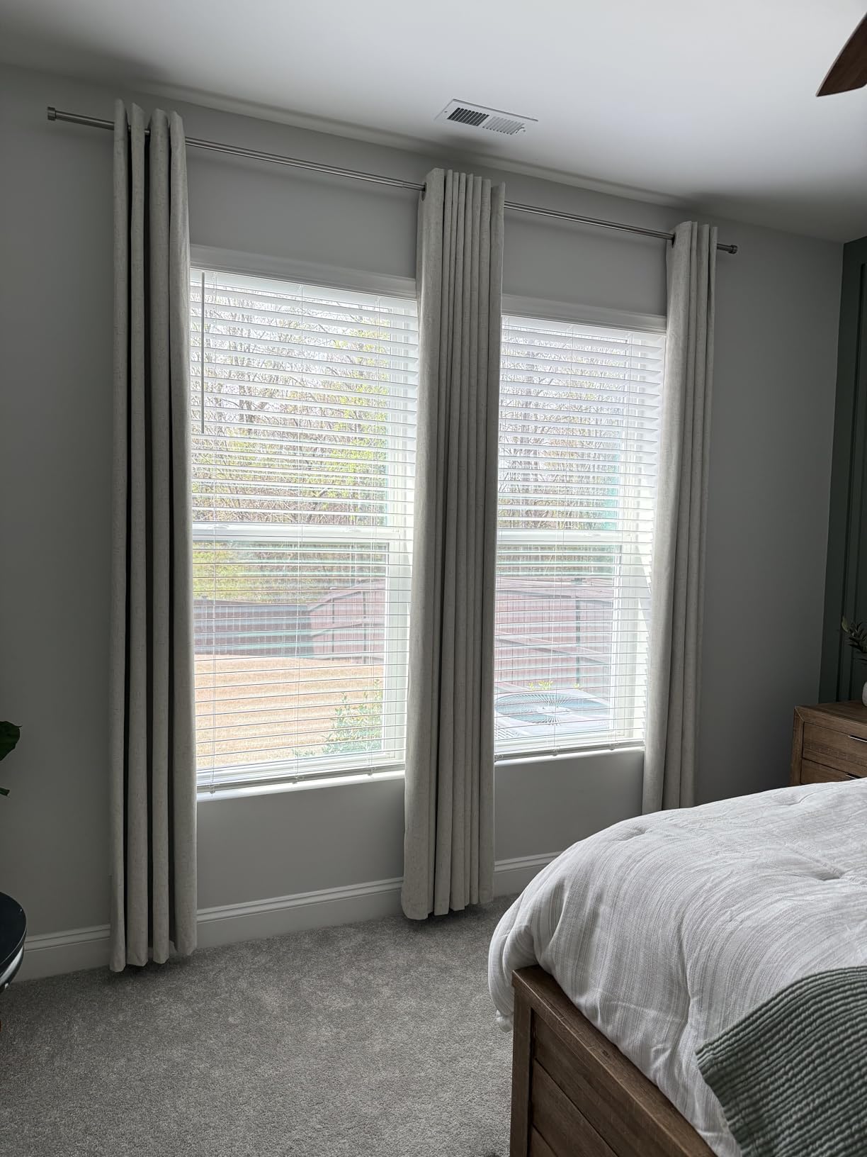 H.VERSAILTEX Linen 100% Blackout Curtains for Bedroom Full Light Blocking Curtains, Textured Window Curtain for Living Room 84 inch Grommet (2 Panels, Natural) customer photo 2