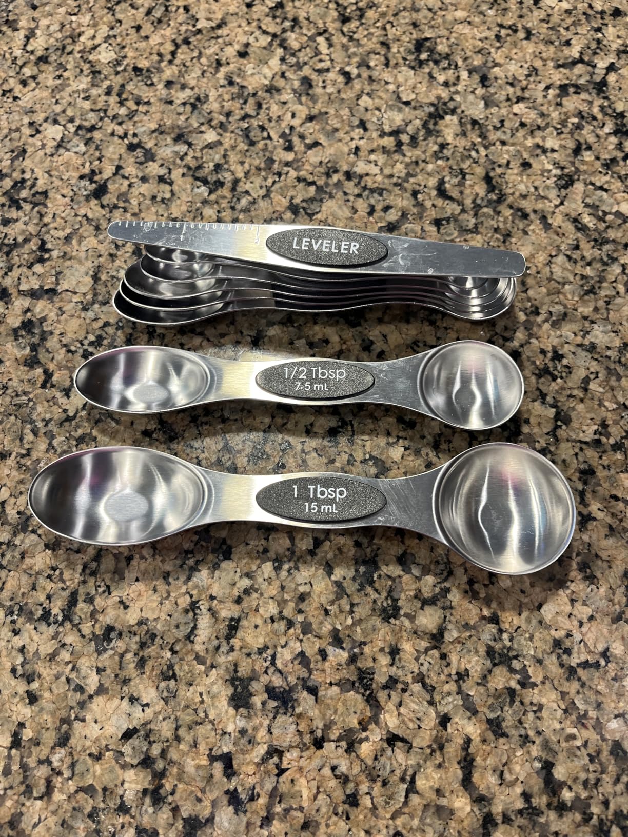 Spring Chef Stainless Steel Magnetic Measuring Spoons Set with Strong N45 Magnets, Heavy Duty Metal Kitchen Gadgets for Baking & Cooking, Set of 8 with Leveler, Black customer photo 1