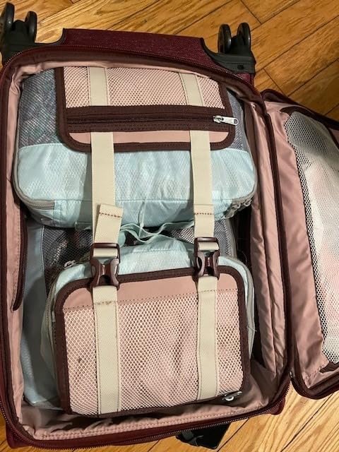 Travelpro Platinum Elite Softside Expandable Checked Luggage, 8 Wheel Spinner Suitcase, TSA Lock, Men and Women, Vintage Grey, Checked Medium 25-Inch customer photo 2