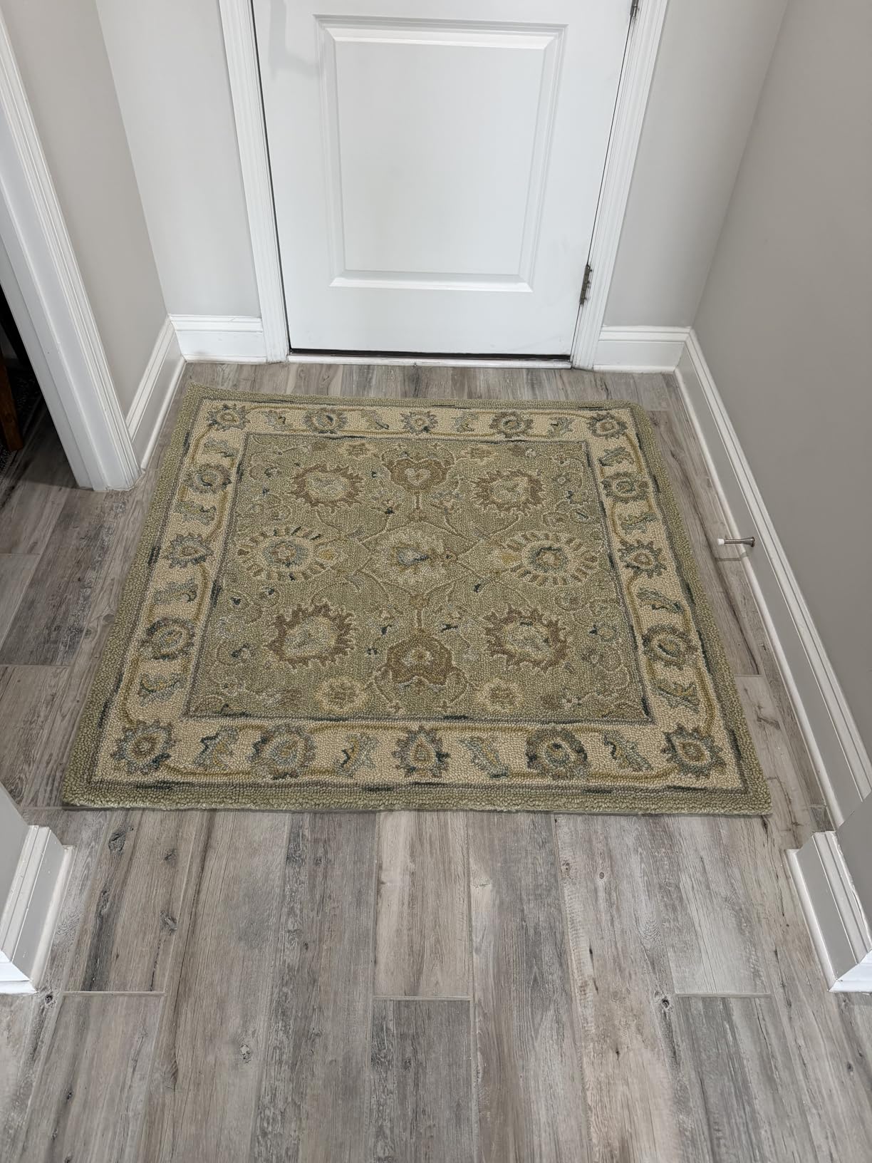 SAFAVIEH Blossom Collection 5' x 8' Sage / Ivory Handmade Premium Wool Area Rug customer photo 1