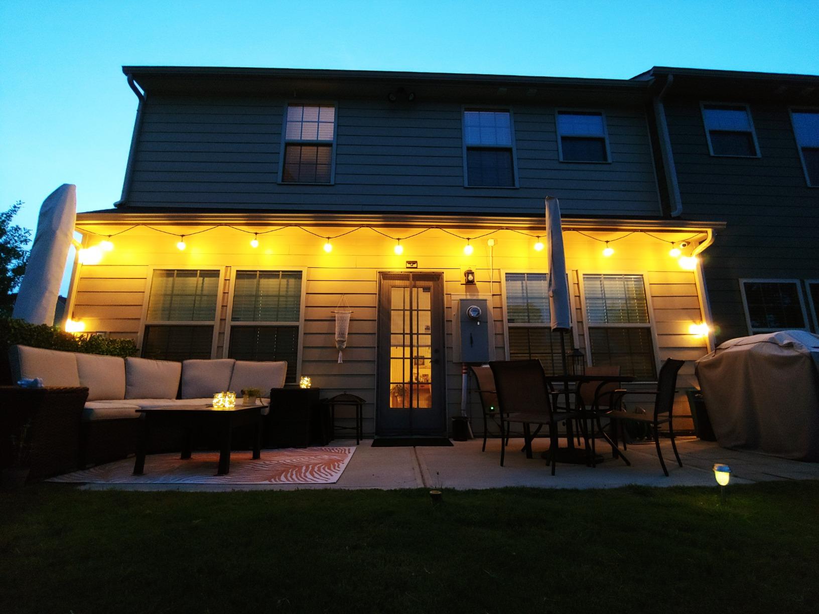 Banord Outdoor String Lights Commercial Grade 96ft Waterproof with 30 S14 Shatterproof Dimmable LED Bulbs, Heavy Duty Hanging Lights for Patio Garden Backyard Decoration, 2W 2x48ft Strands customer photo 2