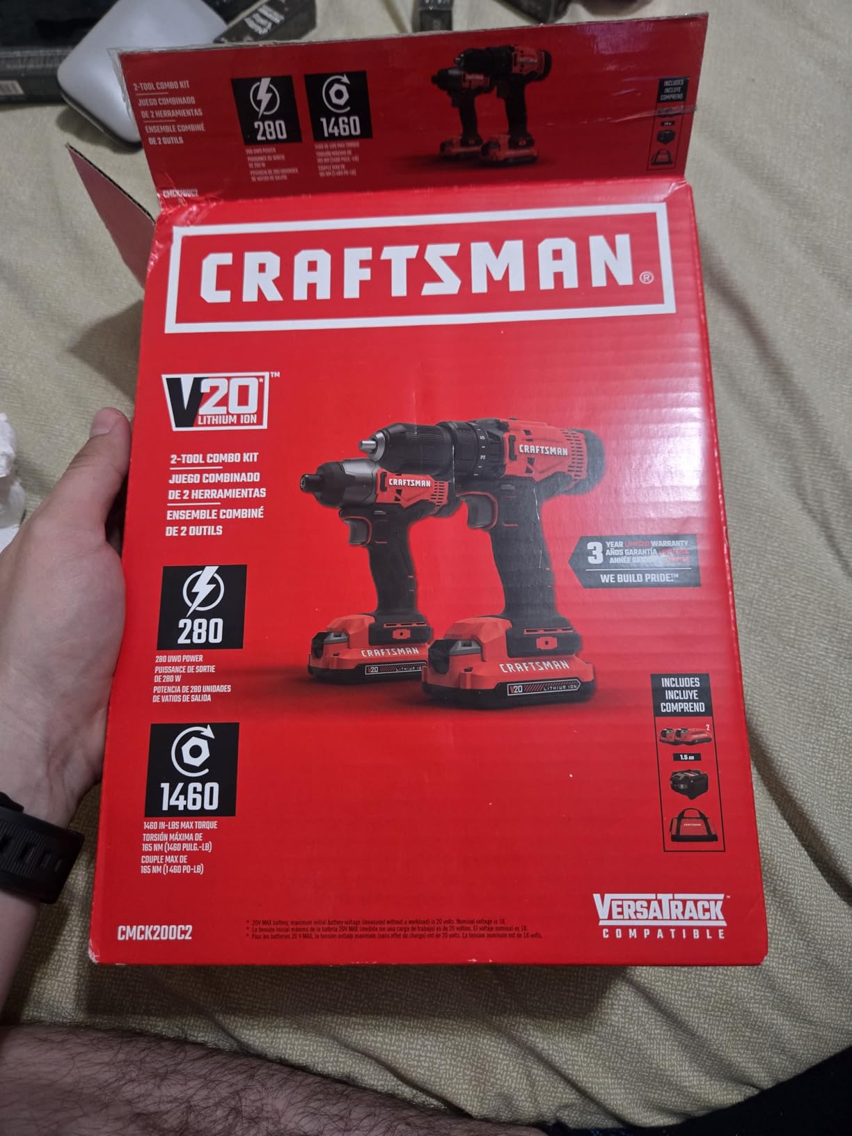 CRAFTSMAN V20 MAX Cordless Drill Driver and Impact Driver Set, Power Tool Set with 2 Batteries and Charger, LED Work Light, 2 Bits, Bag (CMCK200C2) customer photo 2